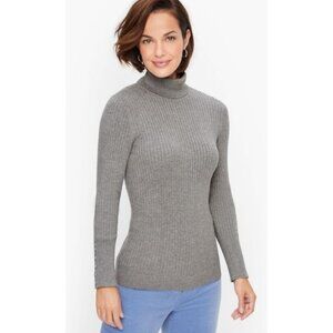 Grey Cable knit sweater cotton turtleneck sweater sz M
